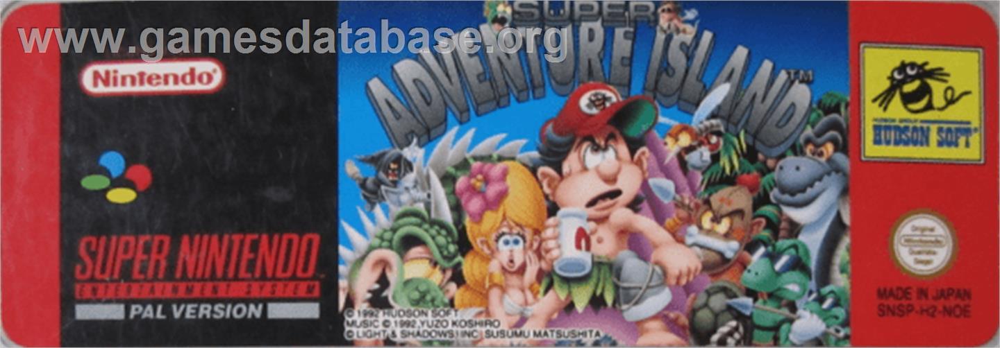 Super Adventure Island - Nintendo SNES - Artwork - Cartridge Top