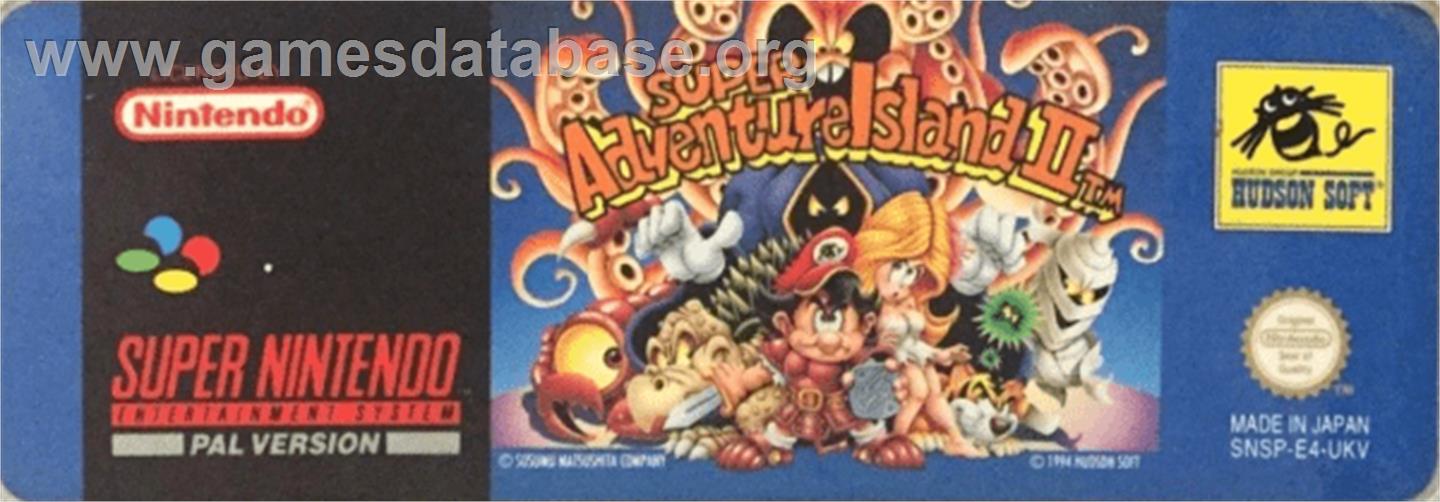 Super Adventure Island II - Nintendo SNES - Artwork - Cartridge Top