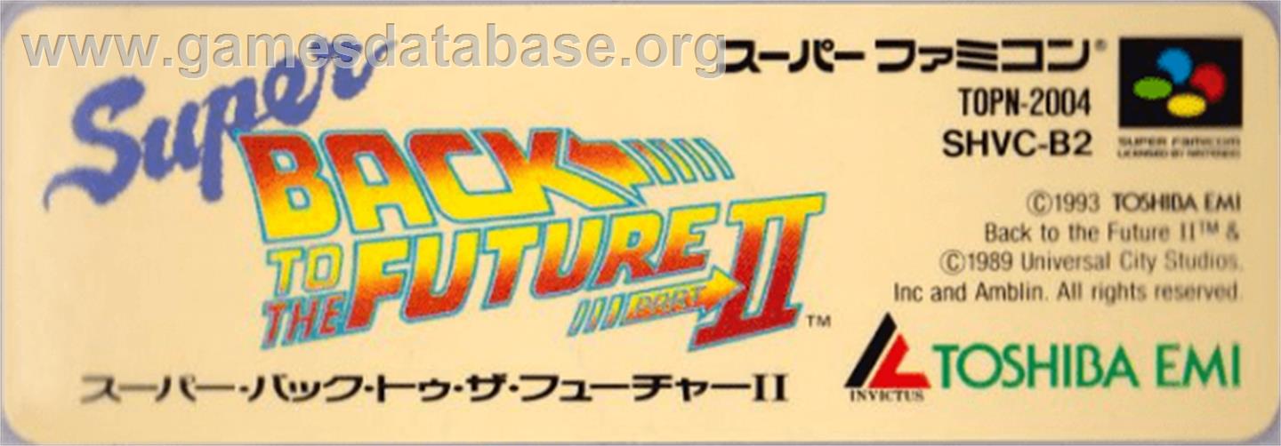 Super Back to the Future: Part II - Nintendo SNES - Artwork - Cartridge Top