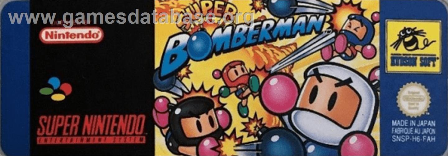 Super Bomberman - Nintendo SNES - Artwork - Cartridge Top
