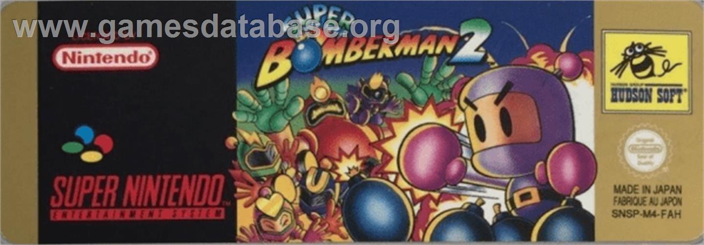Super Bomberman 2 - Nintendo SNES - Artwork - Cartridge Top