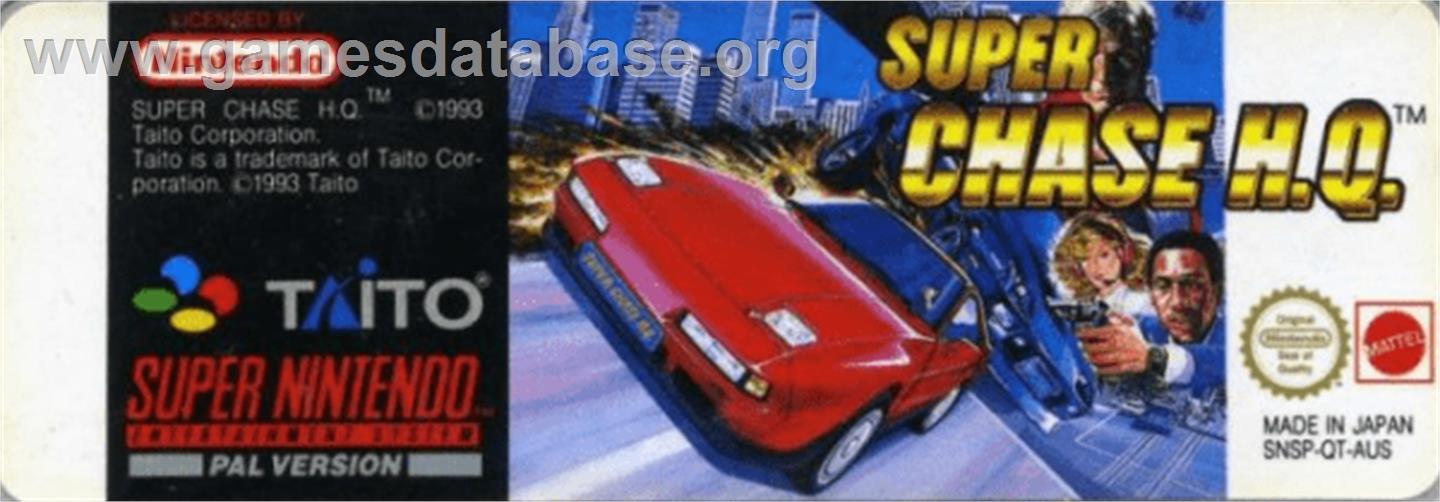 Super Chase H.Q. - Nintendo SNES - Artwork - Cartridge Top