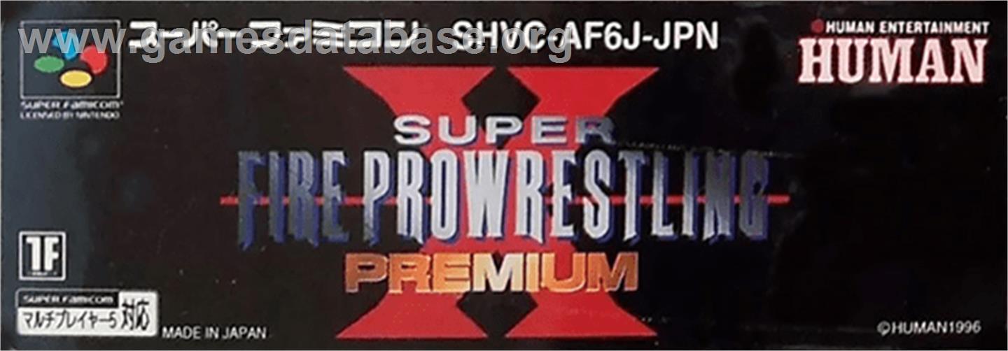 Super Fire Pro Wrestling Premium X - Nintendo SNES - Artwork - Cartridge Top