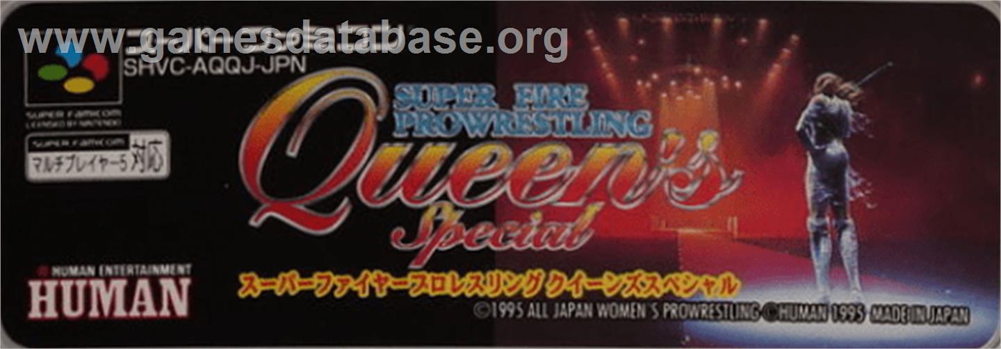 Super Fire Pro Wrestling Queen's Special - Nintendo SNES - Artwork - Cartridge Top