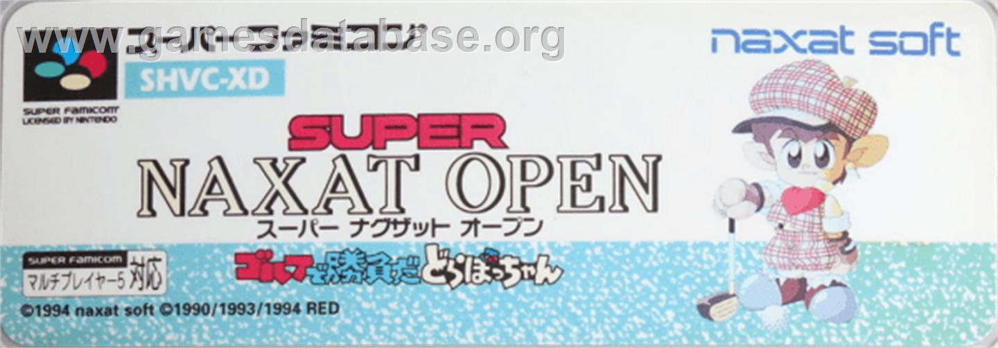 Super Naxat Open - Golf De Shoubu Da Dorabocchan - Nintendo SNES - Artwork - Cartridge Top