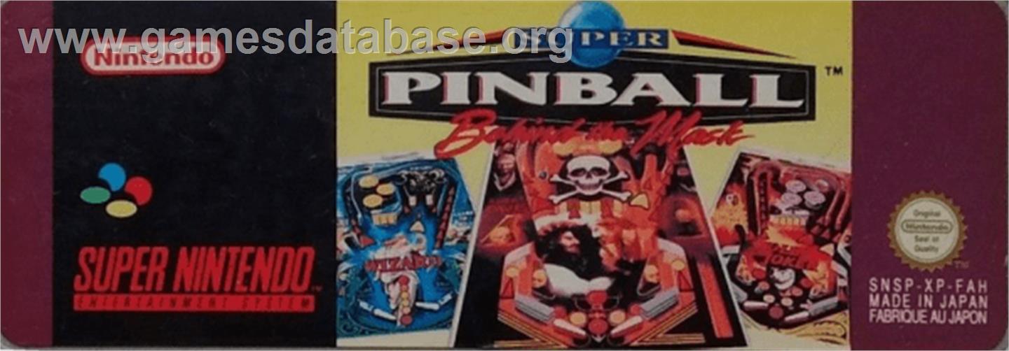 Super Pinball: Behind the Mask - Nintendo SNES - Artwork - Cartridge Top