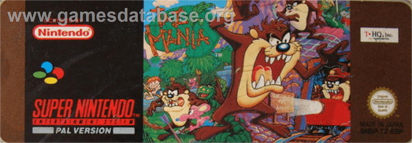 Taz-mania - Nintendo SNES - Artwork - Cartridge Top