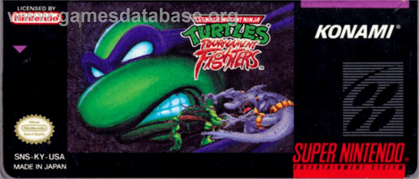 Teenage Mutant Ninja Turtles: Tournament Fighters - Nintendo SNES - Artwork - Cartridge Top