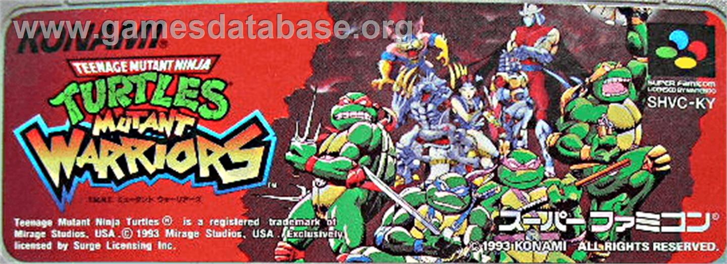 Teenage Mutant Ninja Turtles - Tournament Fighters - Nintendo SNES - Artwork - Cartridge Top