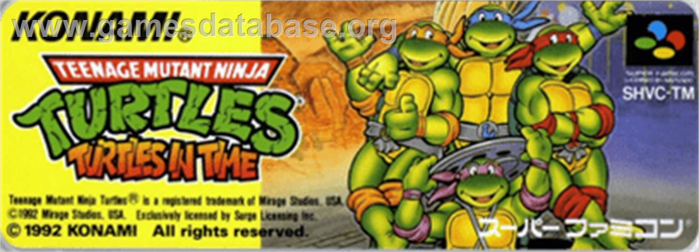 Teenage Mutant Ninja Turtles 4 - Turtles In Time - Nintendo SNES - Artwork - Cartridge Top