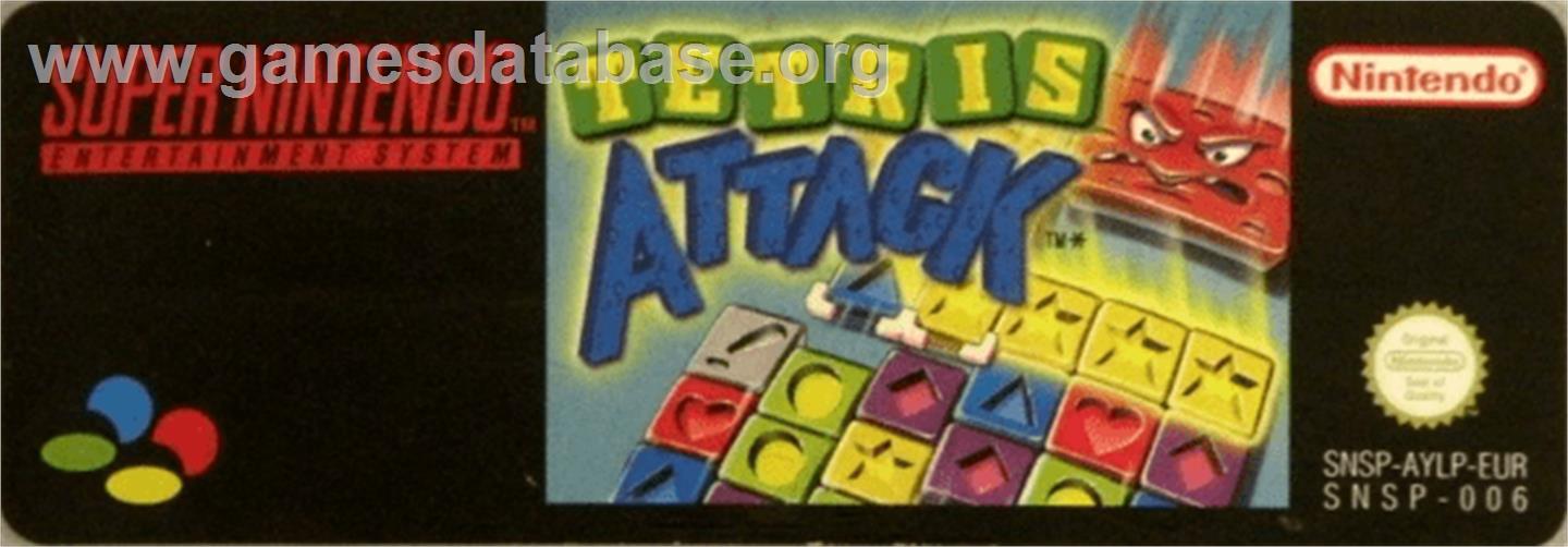 Tetris Attack - Nintendo SNES - Artwork - Cartridge Top