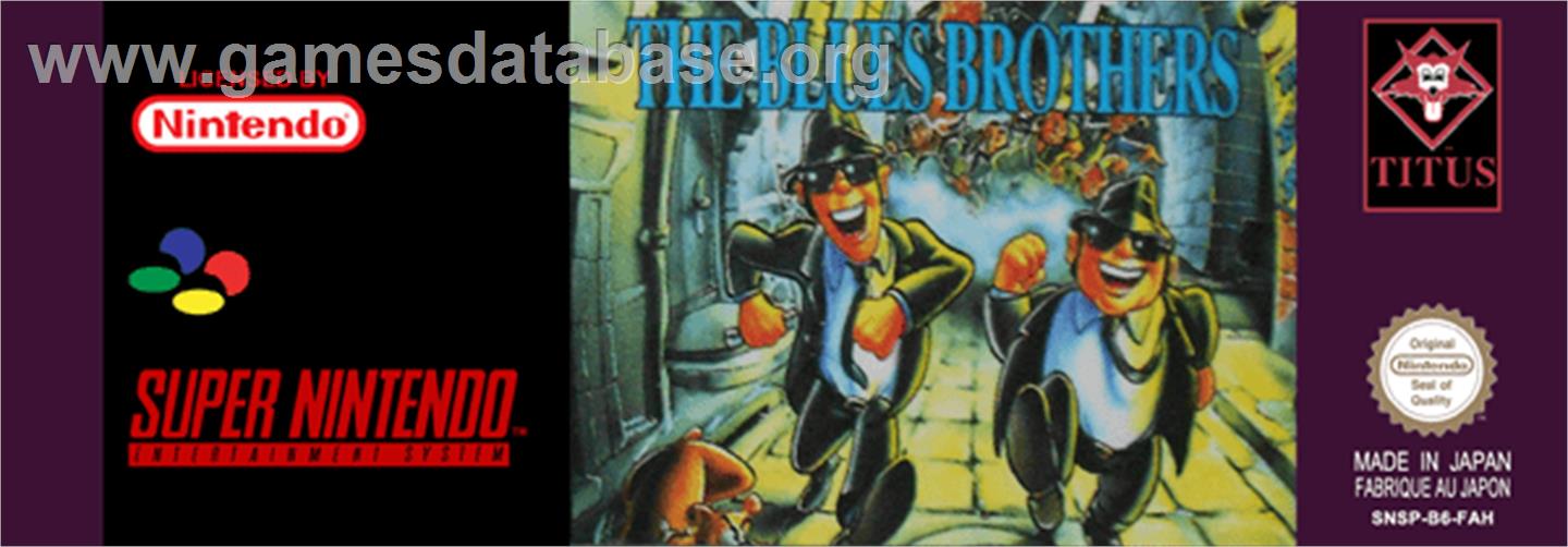 The Blues Brothers: Jukebox Adventure - Nintendo SNES - Artwork - Cartridge Top