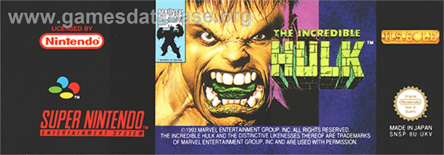 The Incredible Hulk - Nintendo SNES - Artwork - Cartridge Top