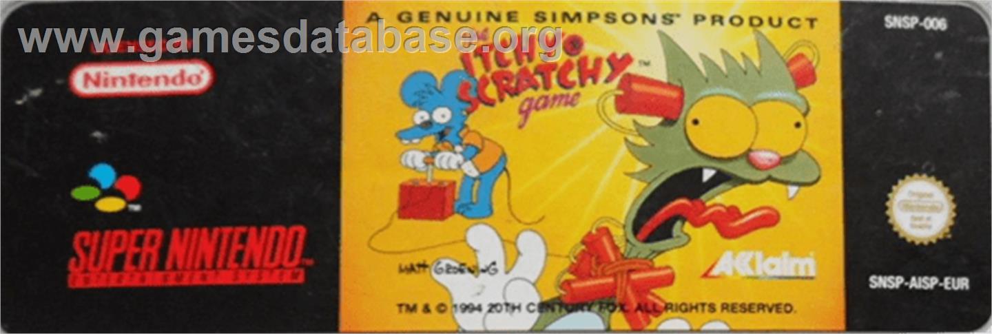 The Itchy & Scratchy Game - Nintendo SNES - Artwork - Cartridge Top