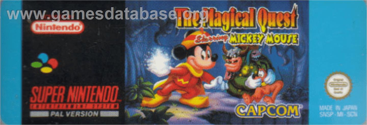 The Magical Quest Starring Mickey Mouse - Nintendo SNES - Artwork - Cartridge Top