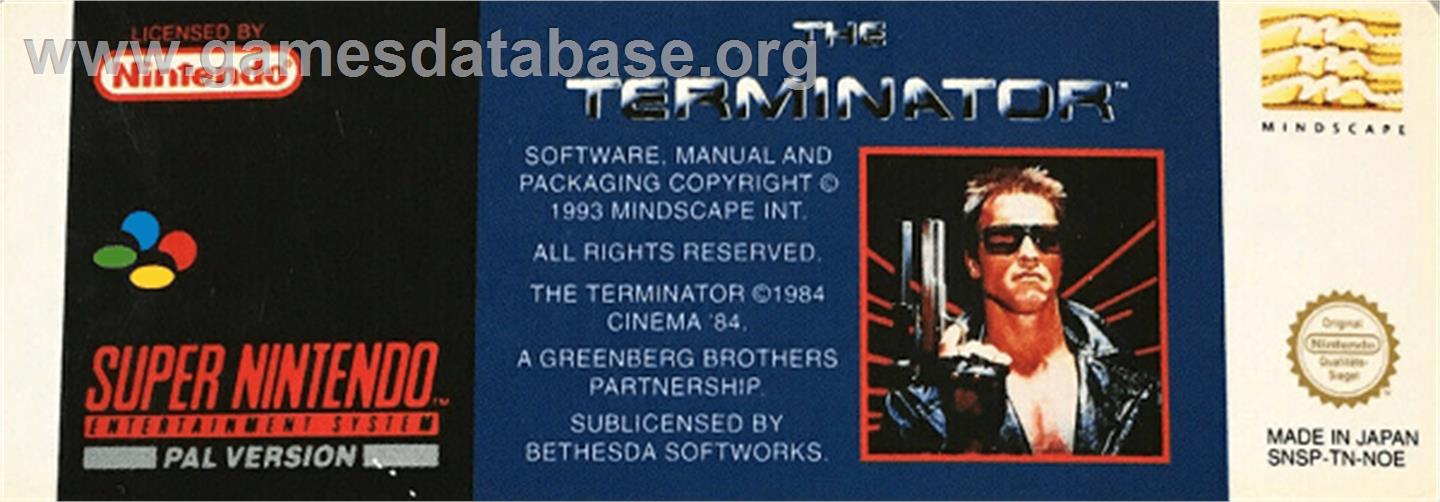 The Terminator - Nintendo SNES - Artwork - Cartridge Top