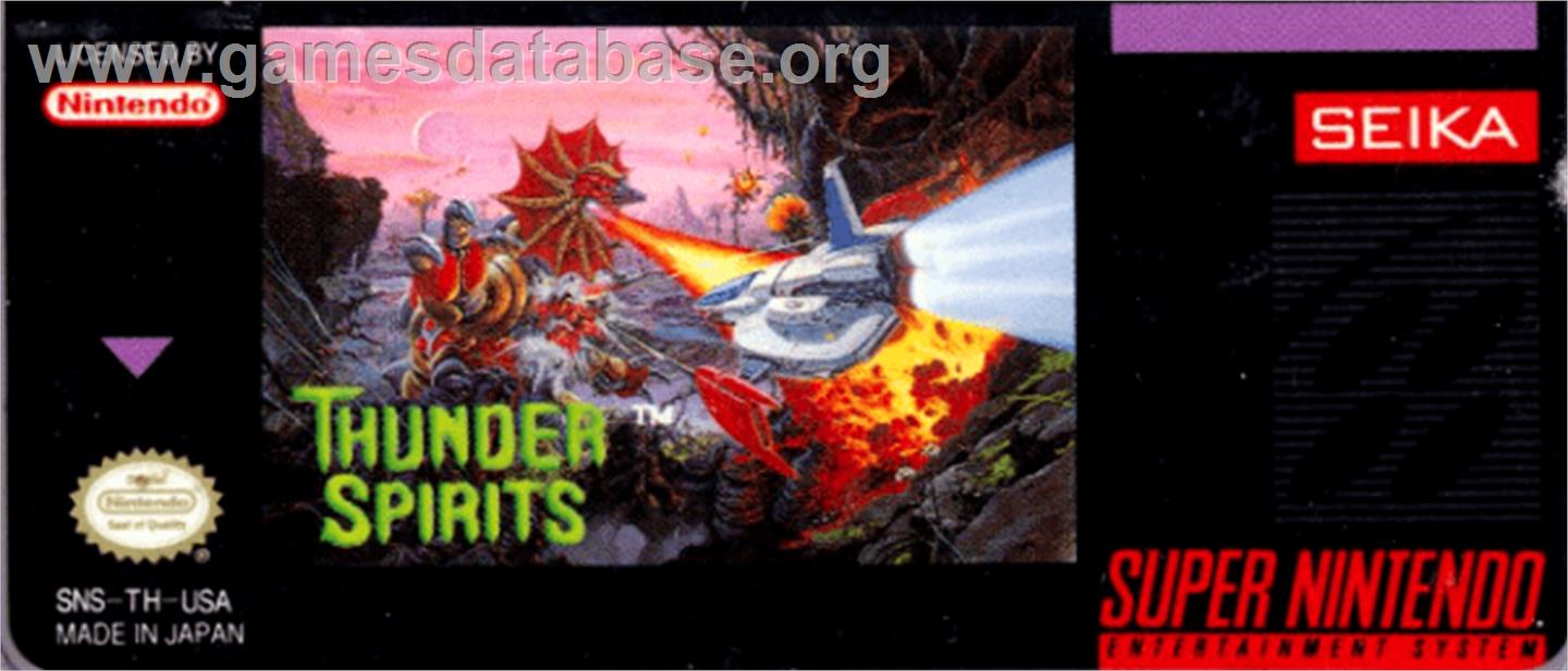 Thunder Spirits - Nintendo SNES - Artwork - Cartridge Top