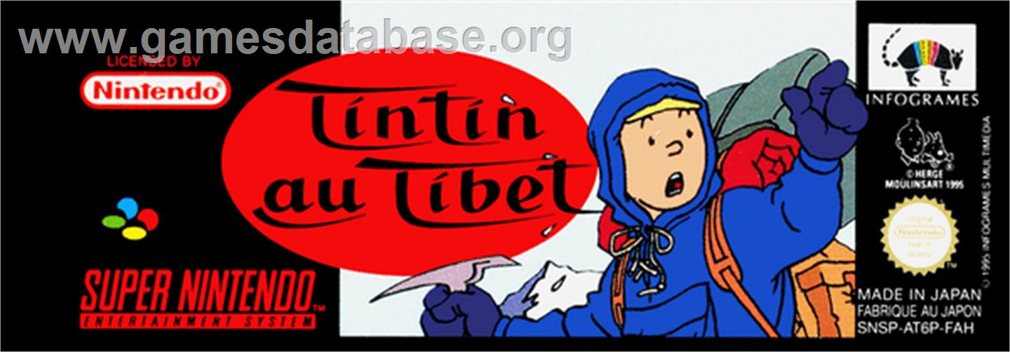 Tintin in Tibet - Nintendo SNES - Artwork - Cartridge Top