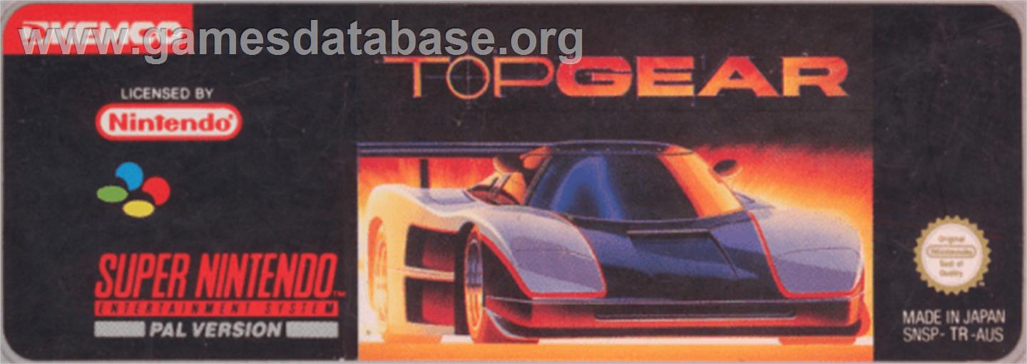Top Gear - Nintendo SNES - Artwork - Cartridge Top