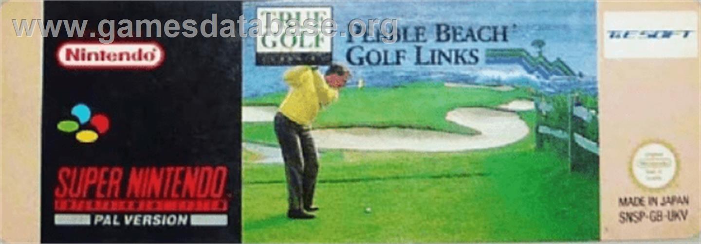 True Golf Classics: Pebble Beach Golf Links - Nintendo SNES - Artwork - Cartridge Top