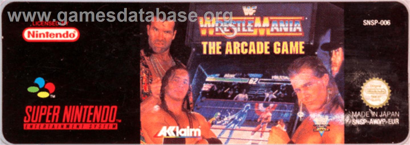 WWF Wrestlemania: The Arcade Game - Nintendo SNES - Artwork - Cartridge Top