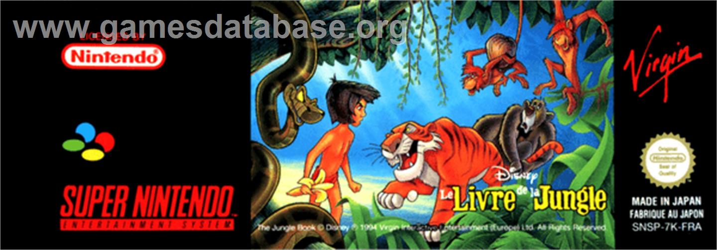 Walt Disney's The Jungle Book - Nintendo SNES - Artwork - Cartridge Top