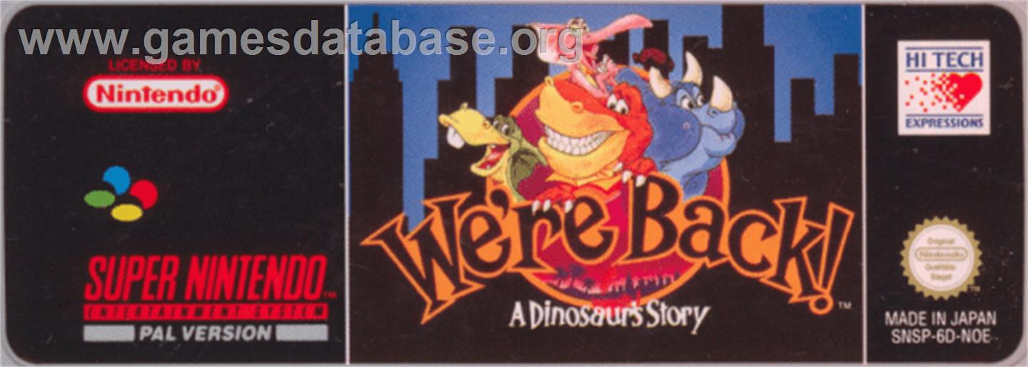 We're Back! - A Dinosaur's Story - Nintendo SNES - Artwork - Cartridge Top