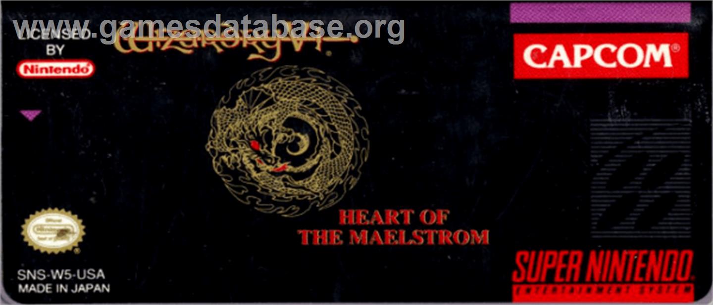 Wizardry V: Heart of the Maelstrom - Nintendo SNES - Artwork - Cartridge Top