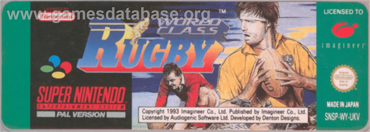 World Class Rugby - Nintendo SNES - Artwork - Cartridge Top