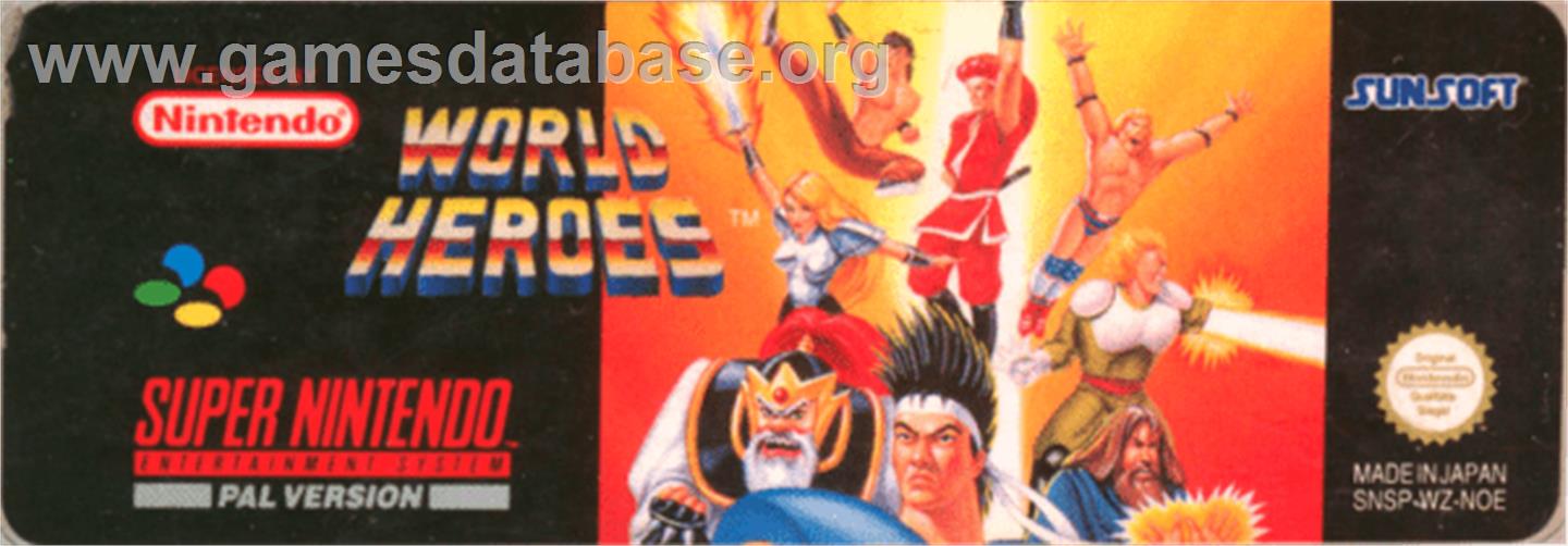 World Heroes - Nintendo SNES - Artwork - Cartridge Top
