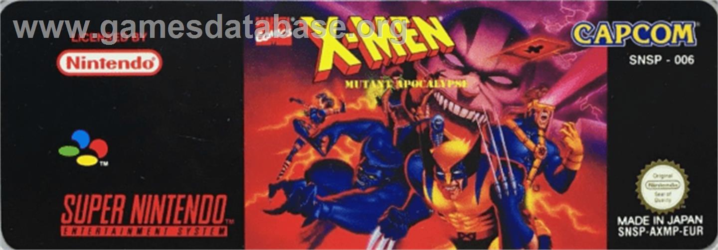 X-Men: Mutant Apocalypse - Nintendo SNES - Artwork - Cartridge Top