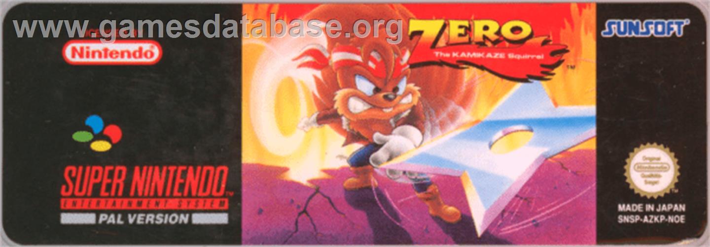 Zero the Kamikaze Squirrel - Nintendo SNES - Artwork - Cartridge Top