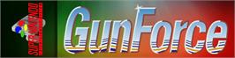 Arcade Cabinet Marquee for Gunforce - Battle Fire Engulfed Terror Island.