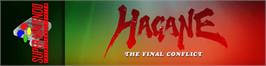 Arcade Cabinet Marquee for Hagane: The Final Conflict.