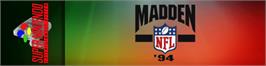 Arcade Cabinet Marquee for Madden NFL '94.