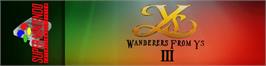 Arcade Cabinet Marquee for Ys 3 - Wanderers From Ys.