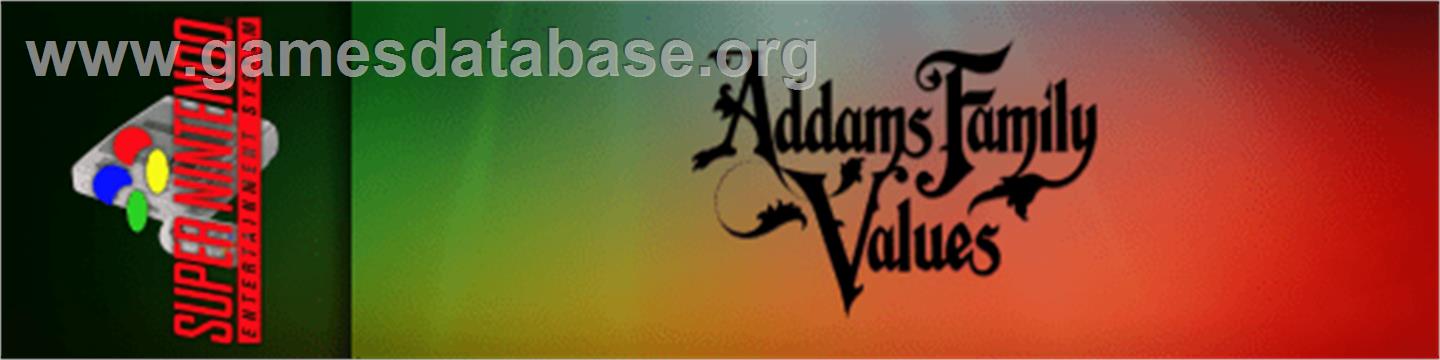 Addams Family Values - Nintendo SNES - Artwork - Marquee