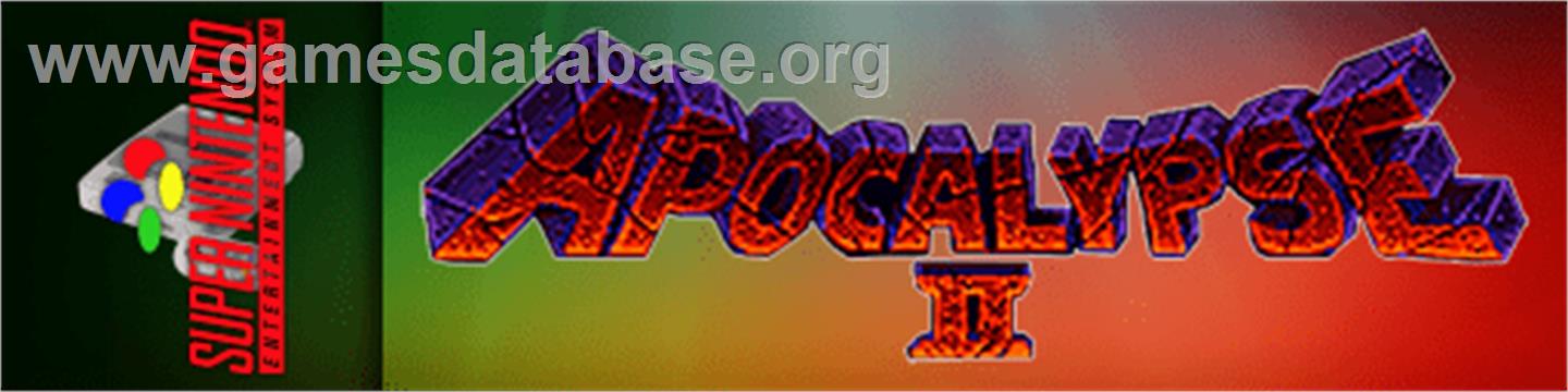Apocalypse II - Nintendo SNES - Artwork - Marquee