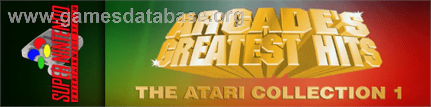 Arcade's Greatest Hits: The Atari Collection 1 - Nintendo SNES - Artwork - Marquee