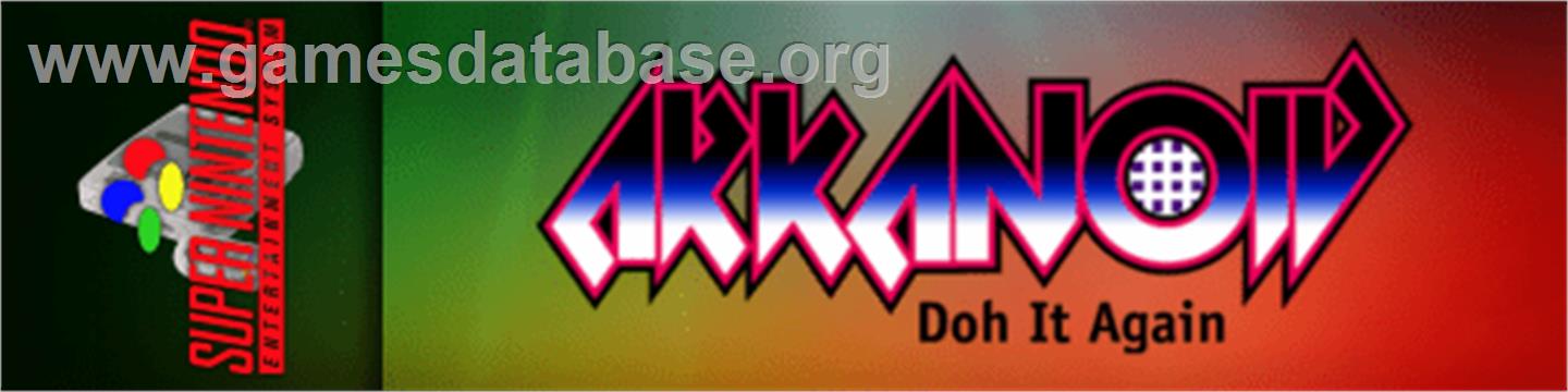 Arkanoid: Doh It Again - Nintendo SNES - Artwork - Marquee