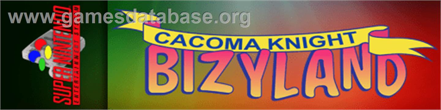Cacoma Knight in Bizyland - Nintendo SNES - Artwork - Marquee