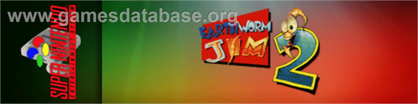 Earthworm Jim 2 - Nintendo SNES - Artwork - Marquee