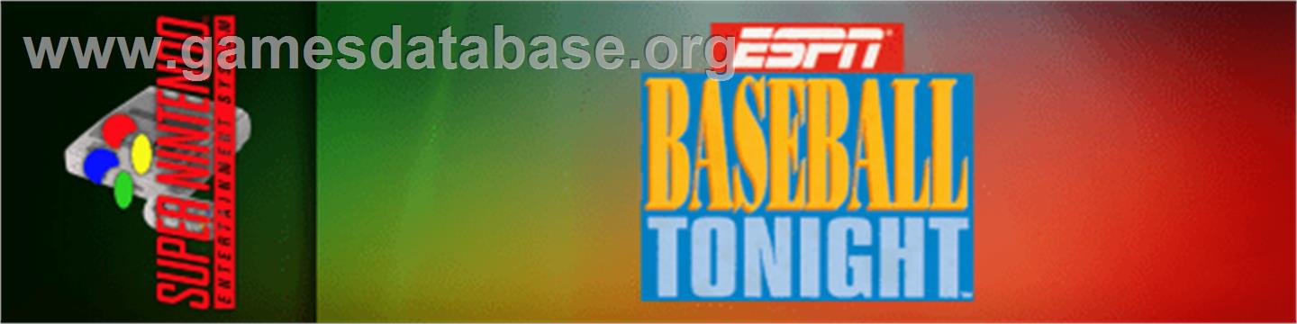 Espn Baseball Tonight - Nintendo SNES - Artwork - Marquee