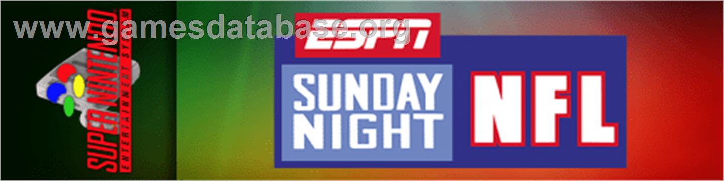 Espn Sunday Night Nfl - Nintendo SNES - Artwork - Marquee