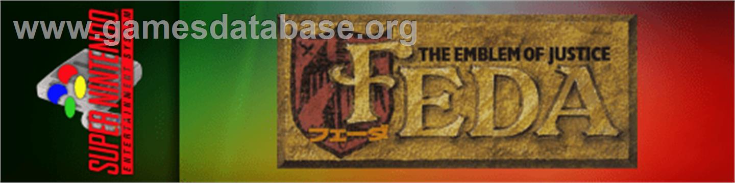 Feda - The Emblem Of Justice - Nintendo SNES - Artwork - Marquee