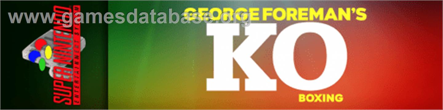 George Foreman's KO Boxing - Nintendo SNES - Artwork - Marquee