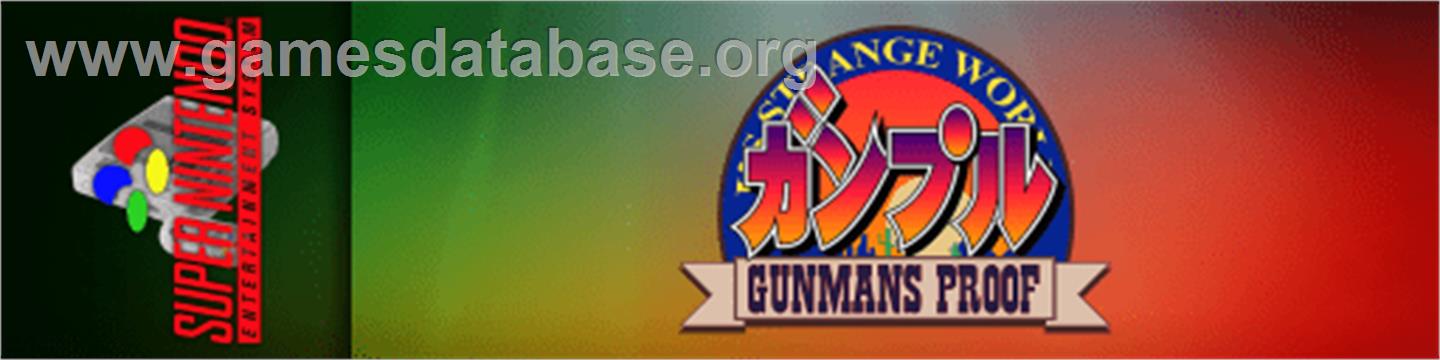 Gunpuru: Gunman's Proof - Nintendo SNES - Artwork - Marquee