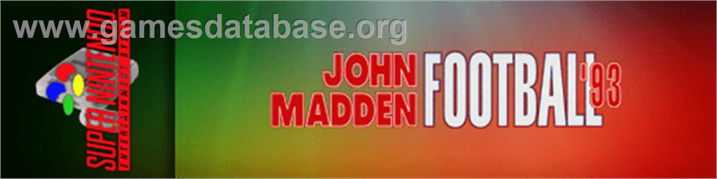 John Madden Football '93 - Nintendo SNES - Artwork - Marquee