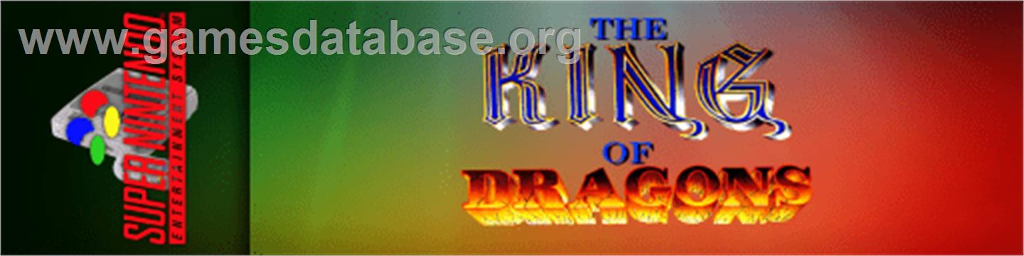 King Of Dragons, The - Nintendo SNES - Artwork - Marquee