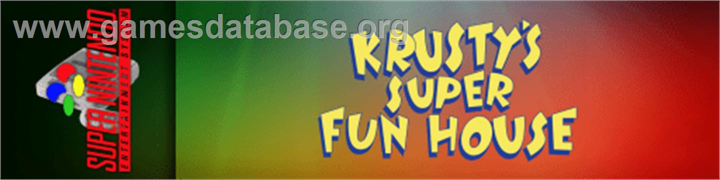 Krusty's Fun House - Nintendo SNES - Artwork - Marquee